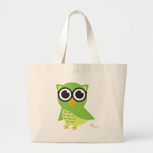 フクロウのビーチのバッグ ラージトートバッグ (正面)