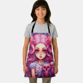 フクロウのピンクの女の子 エプロン (インサイチュ)