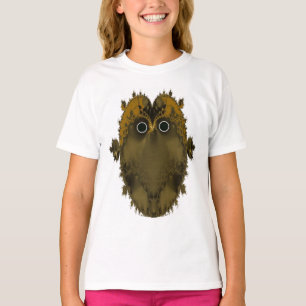 フクロウのフラクタルの女の子のTシャツ Tシャツ