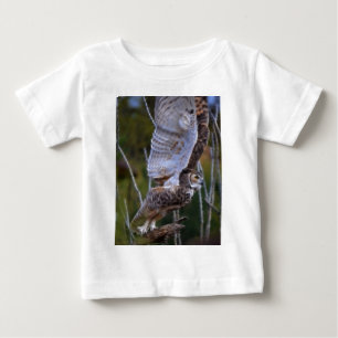 フクロウのフラクタル ベビーTシャツ