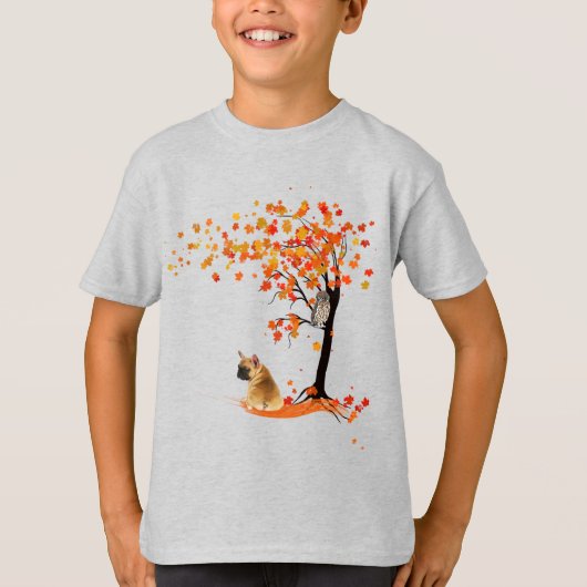 フクロウのフレンチファン私のスピリットアニマルズ Tシャツ (正面)