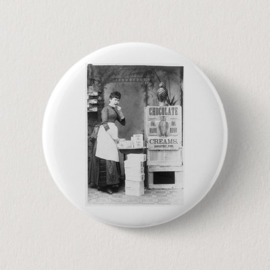 フクロウのブランドチョコレート1887年 缶バッジ (正面)