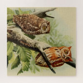 フクロウのプリント壁画 ジグソーパズル (横)