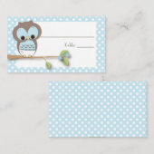 フクロウのベビーのプレイスカード|の青 プレイスカード (正面/裏面)