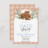 フクロウのベビーシャワー招待状 招待状 (正面/裏面)