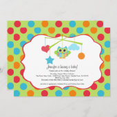 フクロウのベビーシャワー招待状 招待状 (正面/裏面)