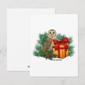 フクロウのホリデーカード シーズンカード (正面/裏面)