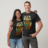 フクロウのボウリング Funny Let's Roll デザイン Tシャツ (ユニセックス)