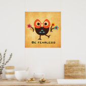 フクロウのポスターで恐れを知らない ポスター (キッチン)