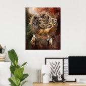 フクロウのポスターのドリームキャッチャーのシリーズ精神 ポスター (ホームオフィス)