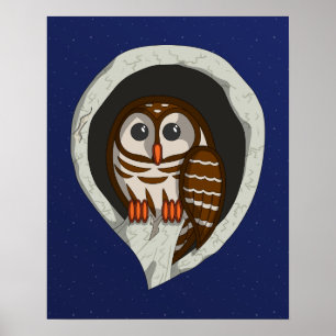 フクロウのポスターをセレネ ポスター