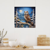 フクロウのポスター ポスター (キッチン)
