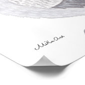 フクロウのポスター　雪のフクロウのイラスト　フクロウのベビーアート ポスター (角)