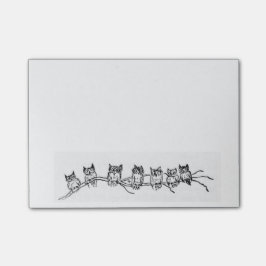 フクロウのポスト・イットの列 ポストイット