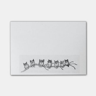 フクロウのポスト・イットの列 ポストイット