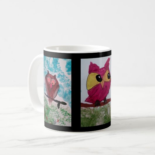 フクロウのマグ コーヒーマグカップ (正面左)
