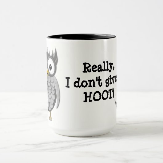 フクロウのマグ、実際に、私はやじり声を与えません! マグカップ (中央)