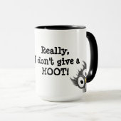 フクロウのマグ、実際に、私はやじり声を与えません! マグカップ (正面右)