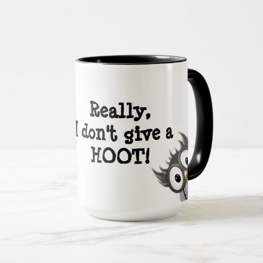 フクロウのマグ、実際に、私はやじり声を与えません! マグカップ (正面右)
