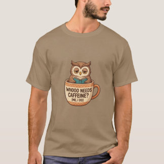 フクロウのマグ&Tシャツ ウィットに富んだカフェインは要らない Tシャツ