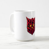フクロウのマスクの神Tシャツ コーヒーマグカップ (正面左)