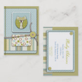 フクロウのメモカード 名刺 (正面/裏面)