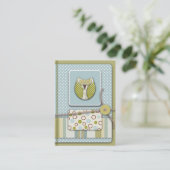 フクロウのメモカード 名刺 (スタンド正面)