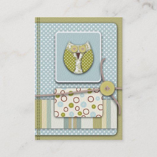 フクロウのメモカード 名刺 (正面)