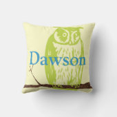 フクロウのモノグラム美しいヴィンテージ彫刻 クッション (裏面)