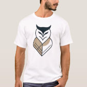フクロウのロゴ幾何学デザイン Tシャツ (正面)
