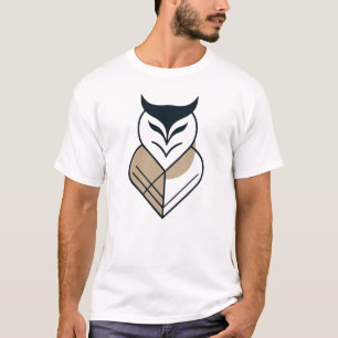 フクロウのロゴ幾何学デザイン Tシャツ