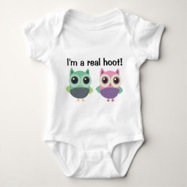 フクロウの乳児のクリーパー ベビーボディスーツ