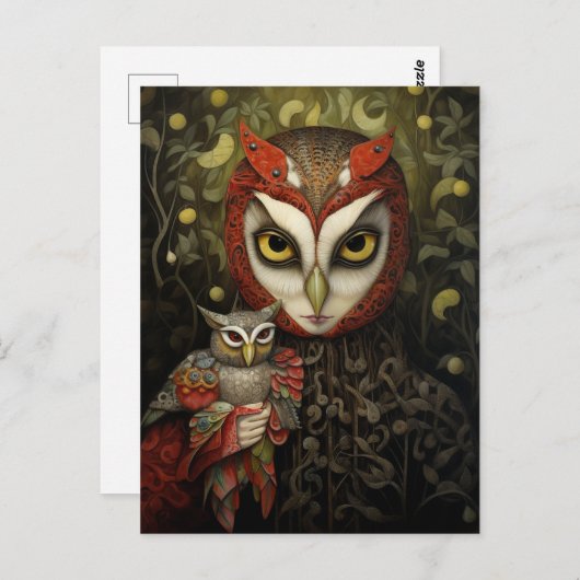 フクロウの人 ポストカード (正面/裏面)