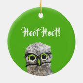 フクロウの休日を掘り進むこと セラミックオーナメント (裏面)