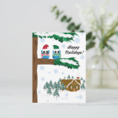 フクロウの休日カード シーズンポストカード (スタンド正面)