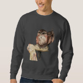 フクロウの兄弟姉妹の水彩画のポートレート スウェットシャツ (正面)