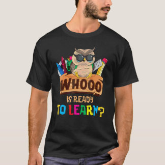 フクロウの先生と学ぶ準備はできてる?バックトゥスクール Tシャツ