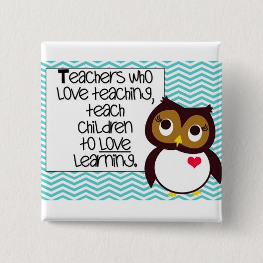 フクロウの先生ボタン 缶バッジ (正面)