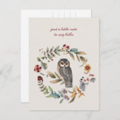 フクロウの内側フローラ考えリースズ ポストカード (正面/裏面)