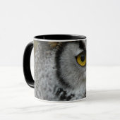 フクロウの写真の上の豪華な終わり マグカップ (正面左)