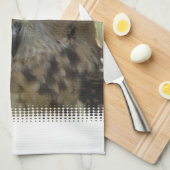 フクロウの写真の台所タオル キッチンタオル (四つ折り)