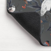 フクロウの冬の鳥 マウスパッド (コーナー)