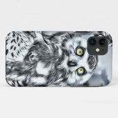フクロウの冬季分岐携帯電話ケースへの打撃 Case-Mate iPhoneケース (裏面(横))