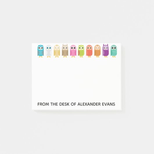 フクロウの列 ポストイット (正面)