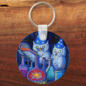 フクロウの化学者 キーホルダー (正面)