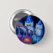 フクロウの化学者 缶バッジ (正面&裏面)