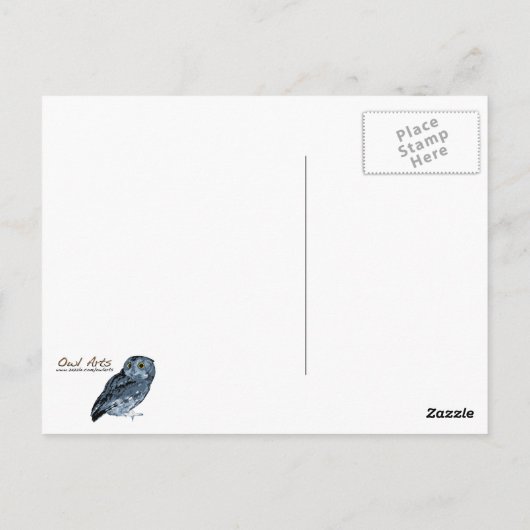 フクロウの北寄り ポストカード (裏面)