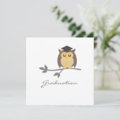 フクロウの卒業おめでとうカードのお知らせ 招待状 (スタンド正面)