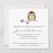 フクロウの卒業おめでとうカードのお知らせ 招待状 (裏面)