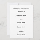 フクロウの卒業発表 招待状 (裏面)